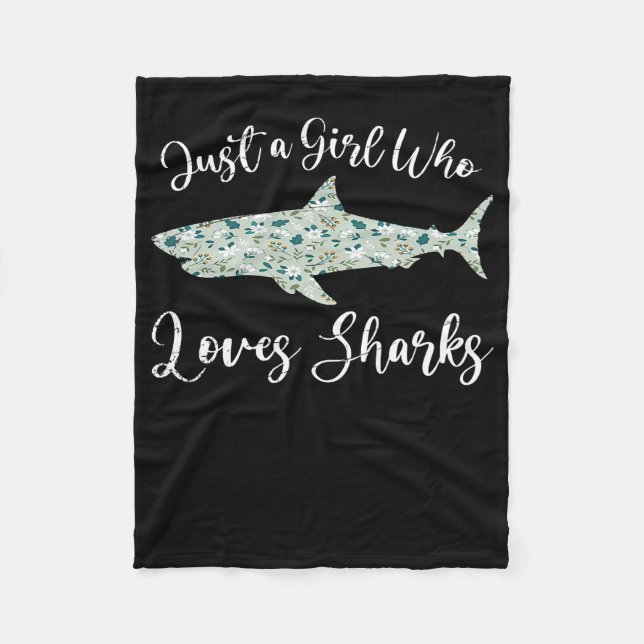 Couverture Polaire Just Girl Who Loves Sharks (Devant)