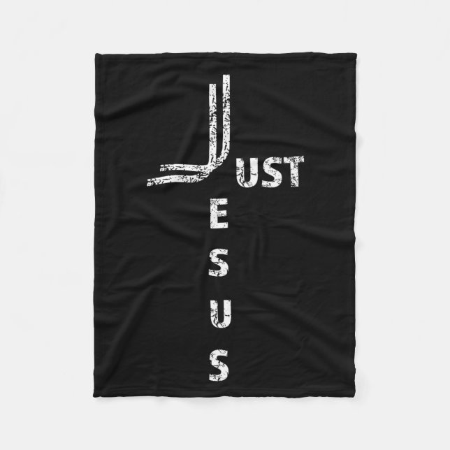 Couverture Polaire Just Jesus Minimal Cross Back Design For Christian (Devant)