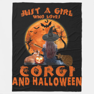 Couverture Polaire Juste A Girl Who Loves Corgi Dog And Halloween