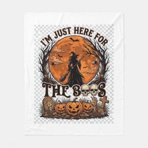 Couverture Polaire Juste ici Boos Halloween Sorcière Lune Citrouilles