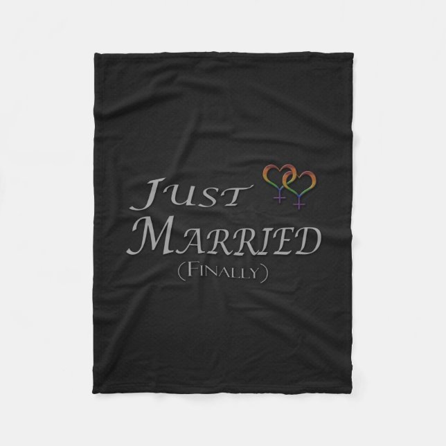Couverture Polaire Juste marié (Enfin) Lesbian Pride Design (Devant)