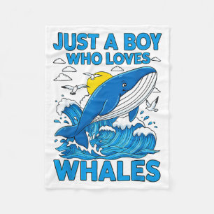 Couverture Polaire Juste un garçon qui aime les baleines Océan Animal