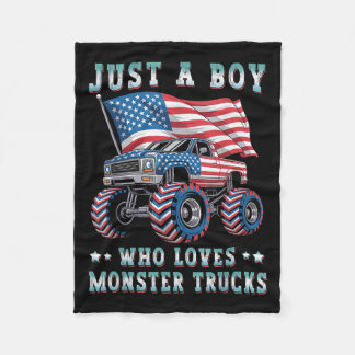 Couverture Polaire Juste Un Garçon Qui Aime Monster Trucks American F