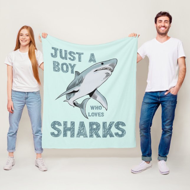 Couverture Polaire Juste un garçon qui aime Sharks Shark Lover (En situation)