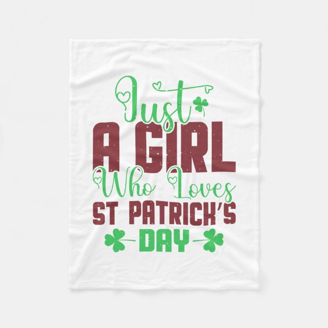 Couverture Polaire Juste Une Fille Qui Aime La Saint Patrick (Devant)
