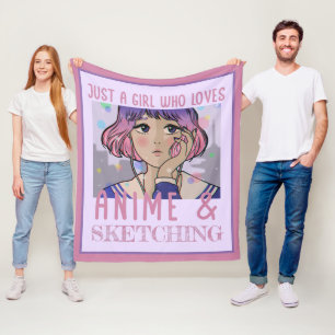 Couverture Polaire Juste une fille qui aime l'anime et le dessin