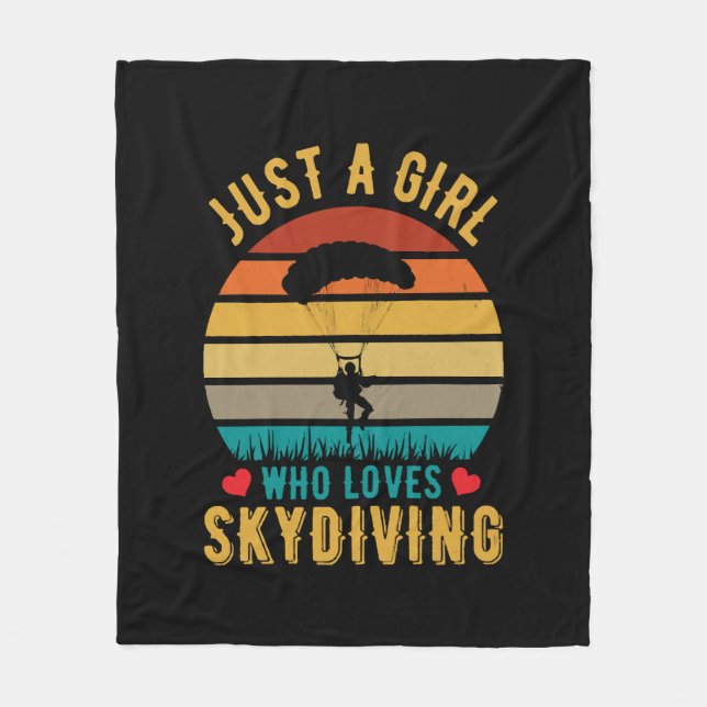 Couverture Polaire juste une fille qui aime le parachutisme (Devant)
