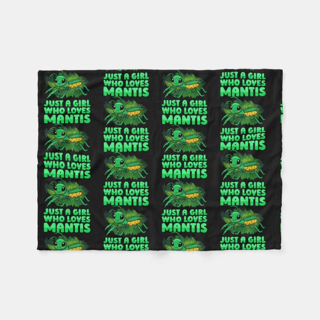 Couverture Polaire Juste Une Fille Qui Aime L'Entomologie Mantis Prie (Devant (Horizontal))