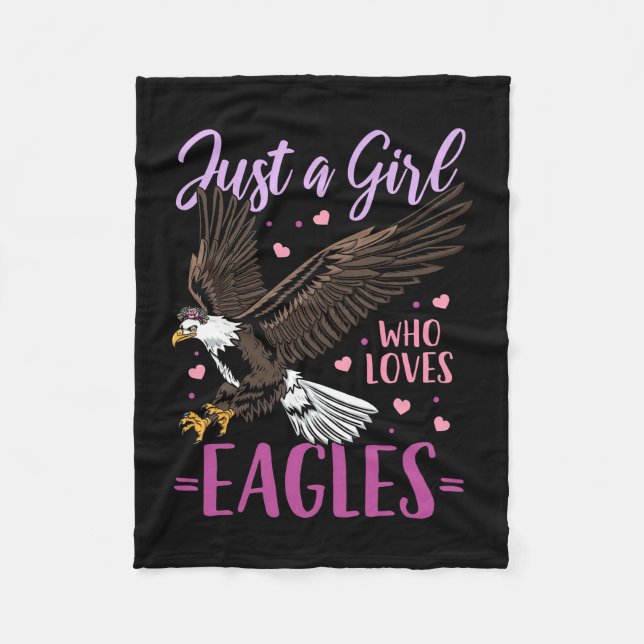 Couverture Polaire Juste une fille qui aime les aigles (Devant)