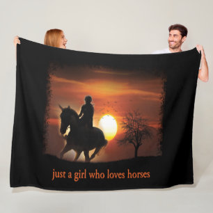 Couverture Polaire juste une fille qui aime les chevaux