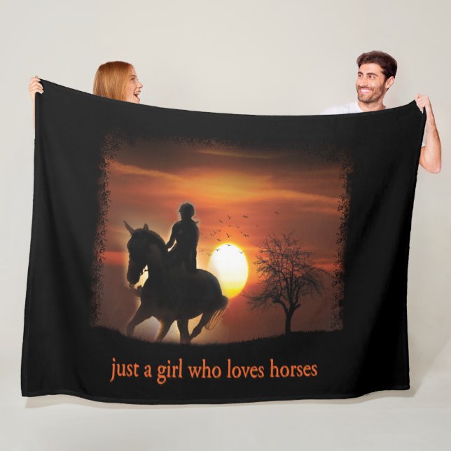 Couverture Polaire juste une fille qui aime les chevaux (En situation)