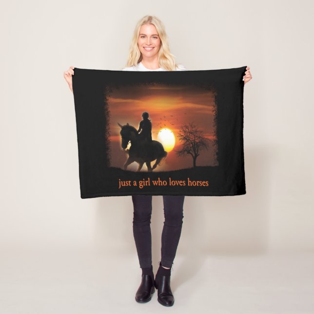 Couverture Polaire juste une fille qui aime les chevaux (En situation)