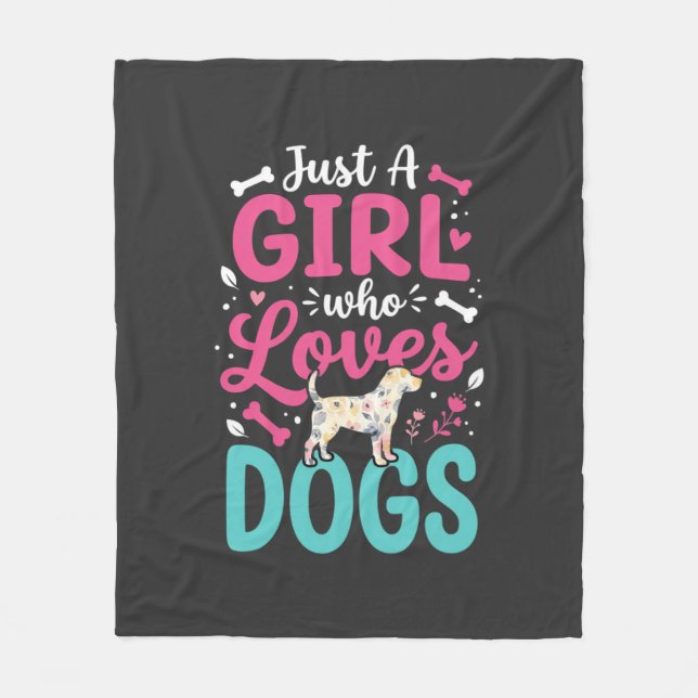 Couverture Polaire Juste Une Fille Qui Aime Les Chiens (Devant)