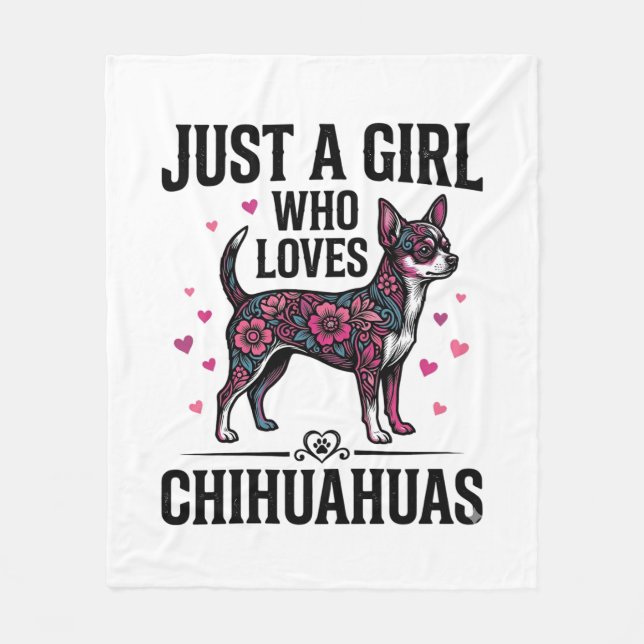 Couverture Polaire Juste une fille qui aime les chihuahuas conception (Devant)