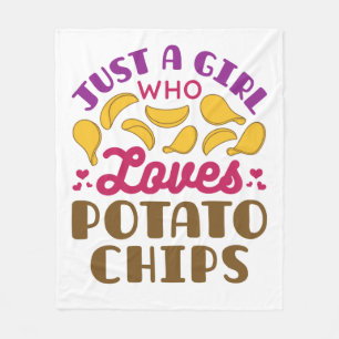 Couverture Polaire Juste une fille qui aime les chips de pommes de te