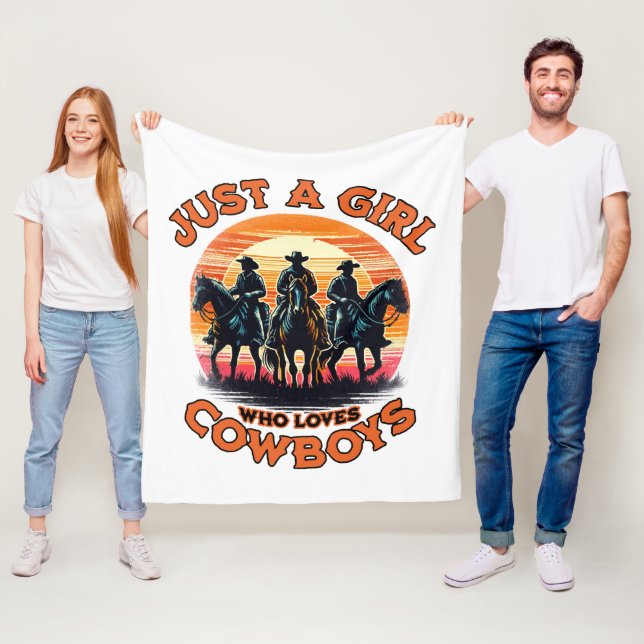 Couverture Polaire Juste une fille qui aime les cow-boys (En situation)