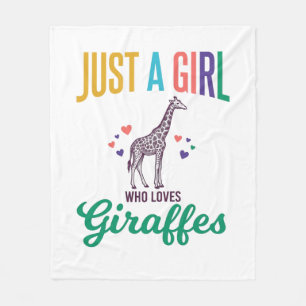 Couverture Polaire Juste une fille qui aime les girafes vintage vecte