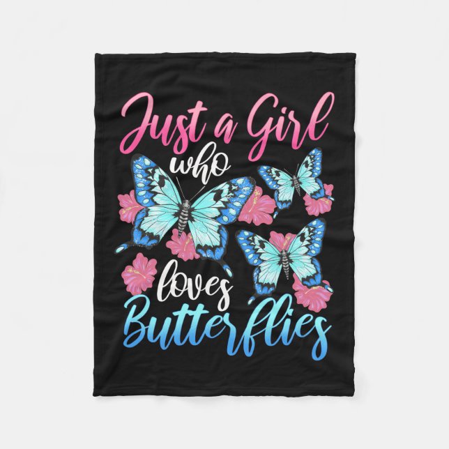 Couverture Polaire Juste Une Fille Qui Aime Les Papillons (Devant)