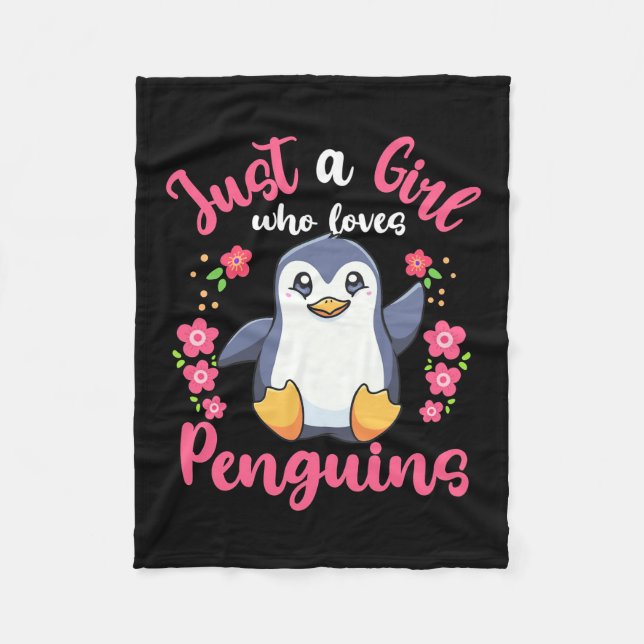 Couverture Polaire Juste une fille qui aime les pingouins (Devant)