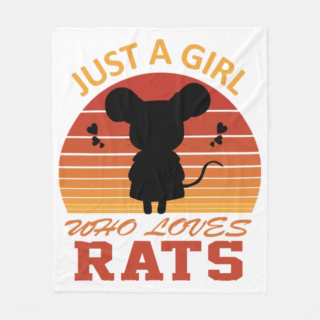 Couverture Polaire Juste une fille qui aime les rats (Devant)
