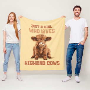 Couverture Polaire Juste une fille qui aime les vaches Highland