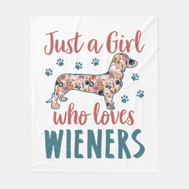 Couverture Polaire Juste une fille qui aime les Wieners Dachshund Lov (Devant)