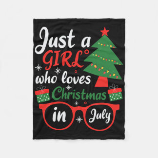 Couverture Polaire Juste une fille qui aime Noël en juillet