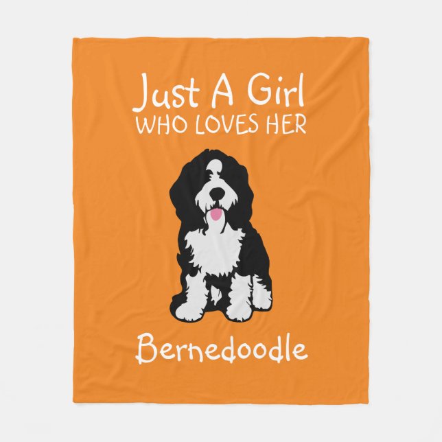 Couverture Polaire Juste une fille qui aime son Bernedoodle (Devant)