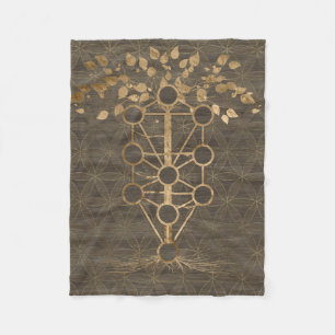 Couverture Polaire Kabbalah l'arbre de l'or vintage de la vie sur le