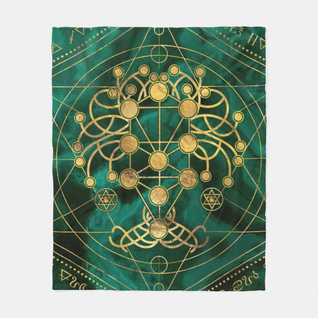 Couverture Polaire Kabbalah l'arbre de vie - Malachite (Devant)
