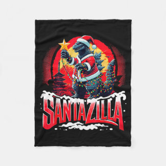 Couverture Polaire Kaiju Christmas Santazilla Japanese Monster Dinosa