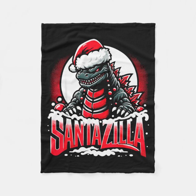 Couverture Polaire Kaiju Christmas Santazilla Japanese Monster Dinosa (Devant)