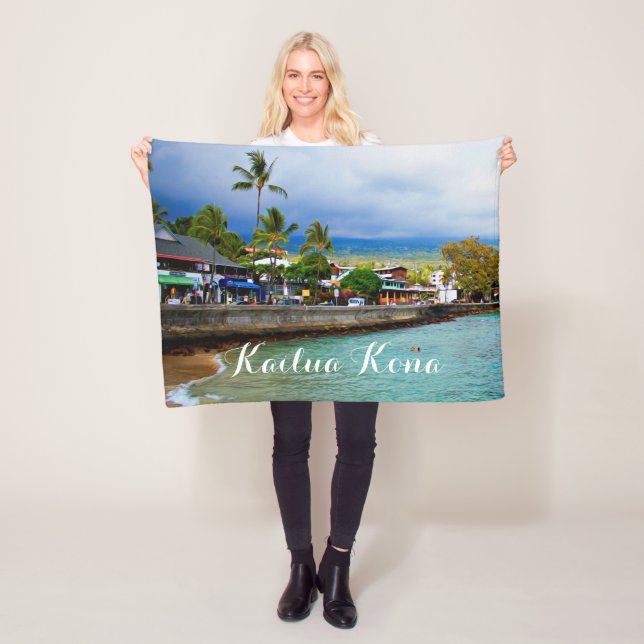 Couverture Polaire Kailua Kona Pier Hawaii Art numérique de peinture  (En situation)