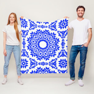 Couverture Polaire Kaleidoscope bleu