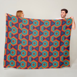 Couverture Polaire Kaleidoscope géométrique vibre