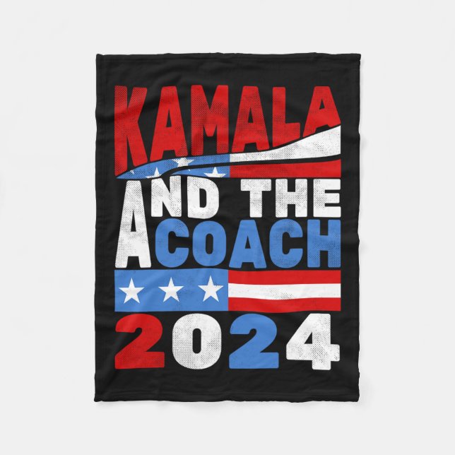 Couverture Polaire Kamala Et L'Élection De La Dame Du Chat-Coach 2024 (Devant)