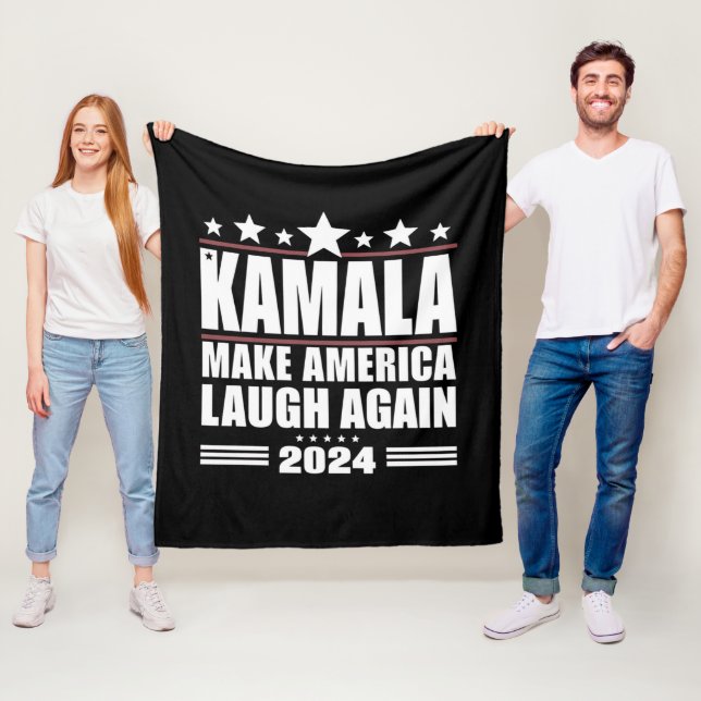 Couverture Polaire Kamala Faire rire l'Amérique encore Drapeau améric (En situation)