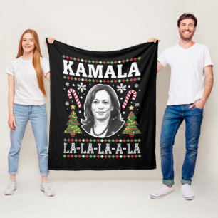 Couverture Polaire Kamala Harris 2024 Noël Virgule La Xmas