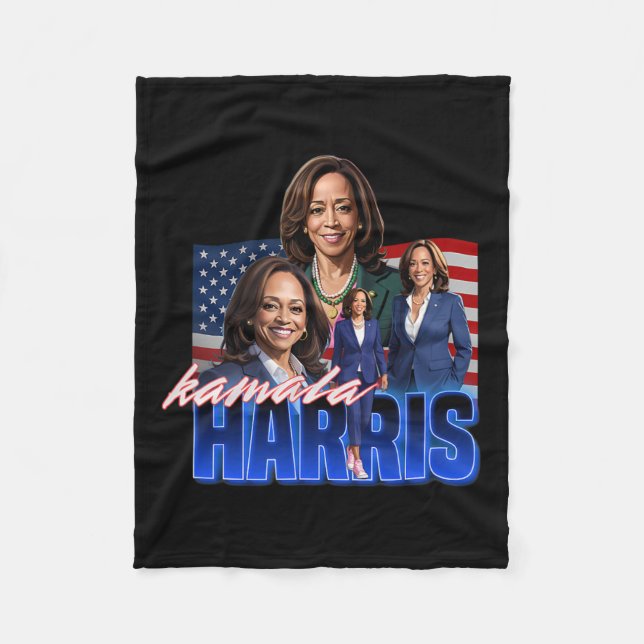 Couverture Polaire Kamala Harris American Flag Redémarrage (Devant)