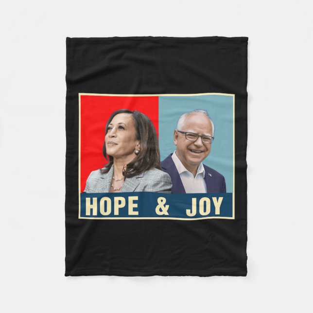 Couverture Polaire Kamala Harris Tim Walz 2024 Espoir Et Joie (Devant)