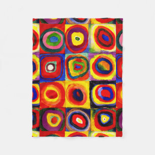 Couverture Polaire Kandinsky Farbstudie Cercles Carré Quadrate Art