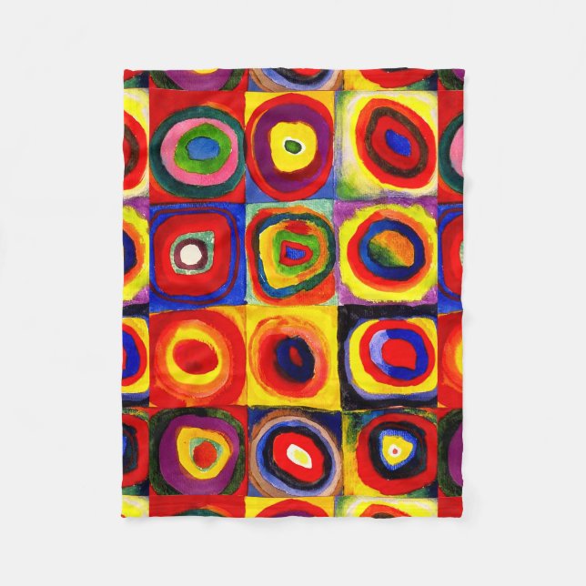 Couverture Polaire Kandinsky Farbstudie Quadrates Cercles Art  (Devant)