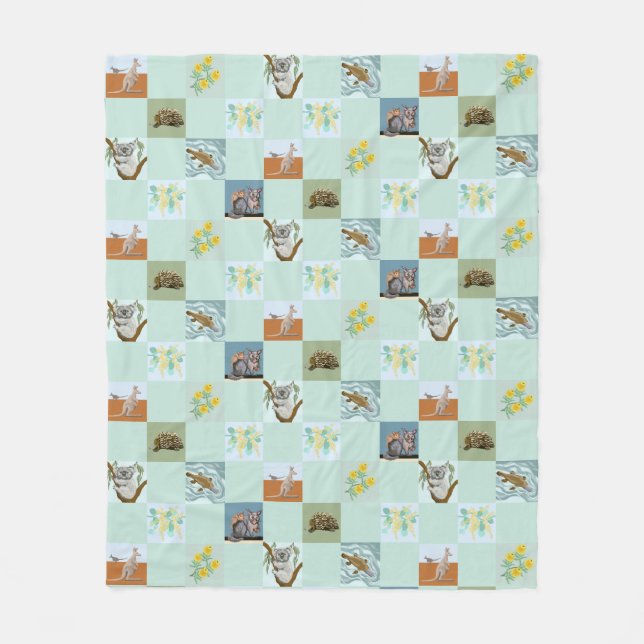 Couverture Polaire Kanga Koala Ornithorynque Possum et Echidné (Devant)