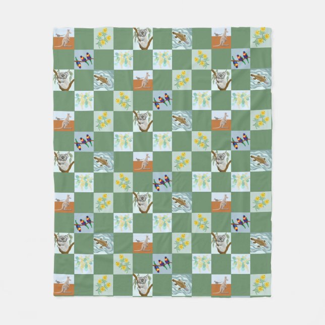 Couverture Polaire Kanga Koala Platypus et amis Aussie (Devant)