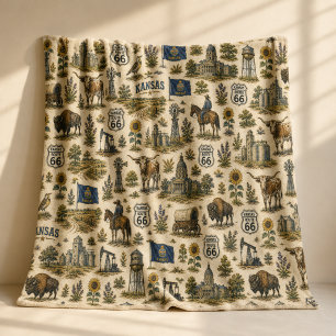 Couverture Polaire Kansas Route 66 Cozy Heartland