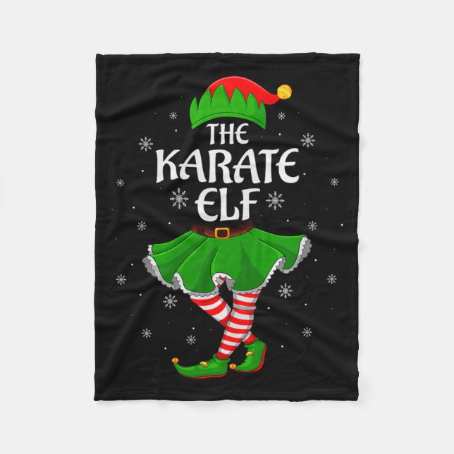 Couverture Polaire Karate Elf Christmas Family Girls Women Elf Squad  (Devant)