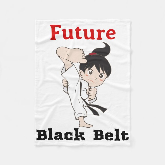Couverture Polaire Karate Girl Futur ceinture noire Arts martiaux (Devant)