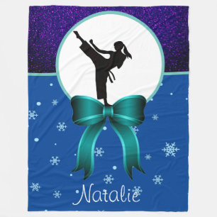 Couverture Polaire Karate Girls Parties scintillant et Bow Snowflake
