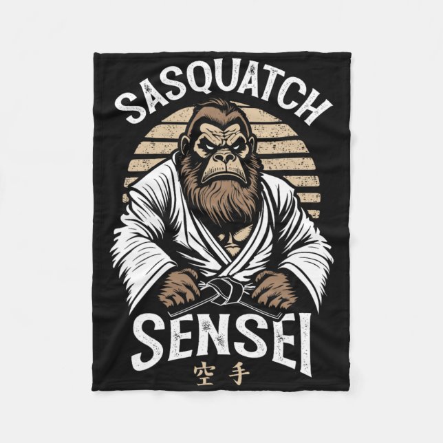Couverture Polaire Karate Guerrier Légende Sasquatch Sensei Bigfoot M (Devant)