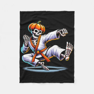 Couverture Polaire Karaté Halloween Skeleton